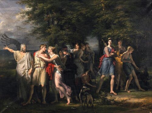 Telemachus Leaving Ithaca to Search for His Father Odysseus at the Urging of Mentor – Charles Meynier Charles Meynier