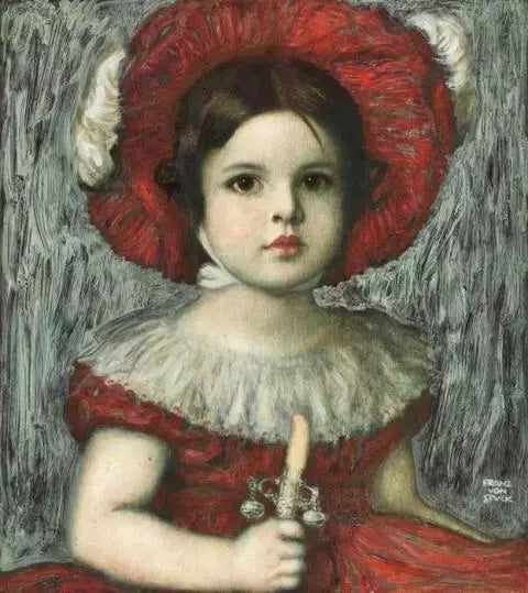 The Artist’s Daughter Mary in a Red Hat – Franz Von Stuck Franz von Stuck