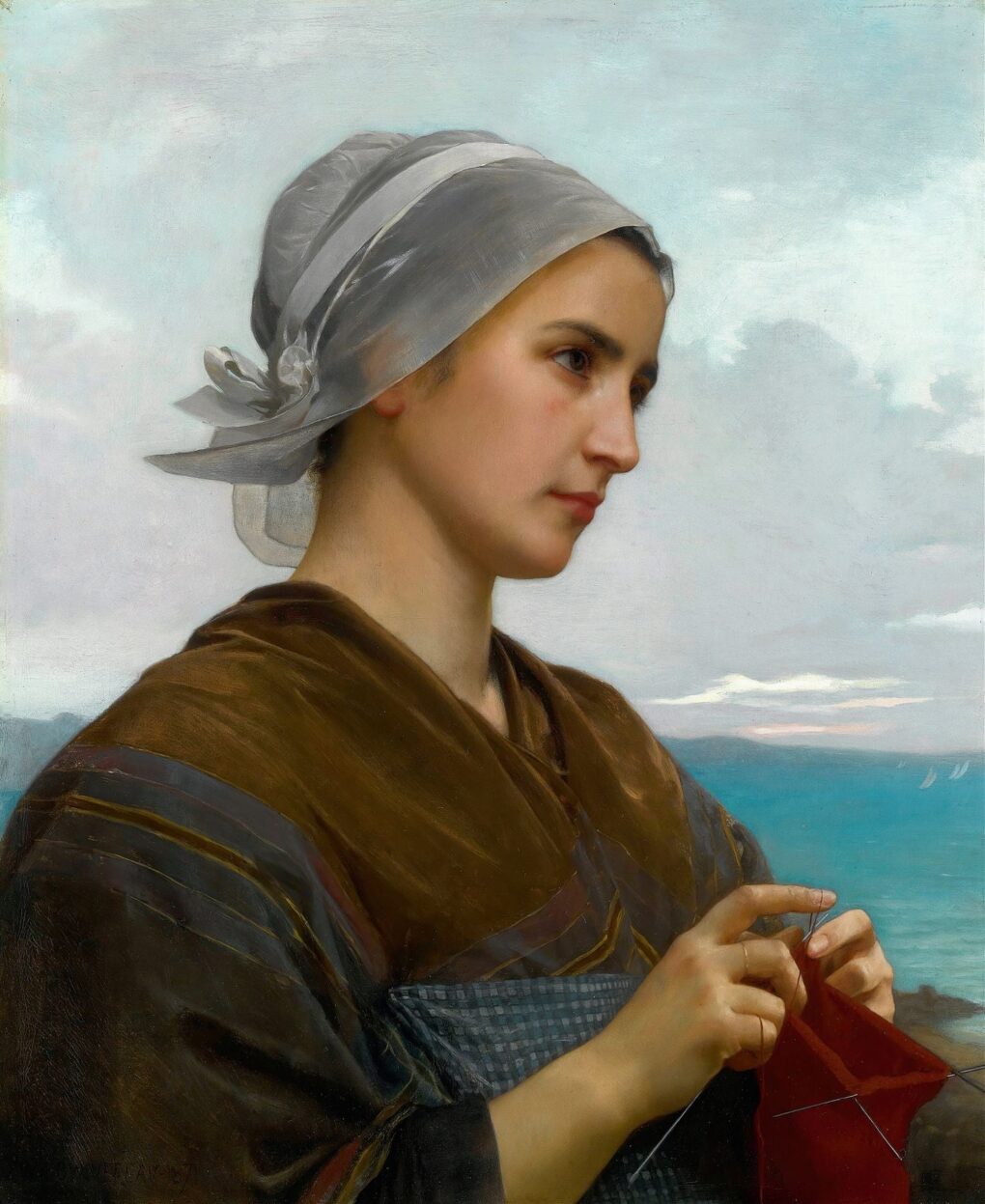 Breton Knitter – William Bouguereau