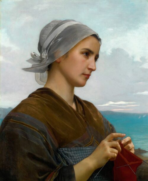 Breton Knitter – William Bouguereau William Bouguereau