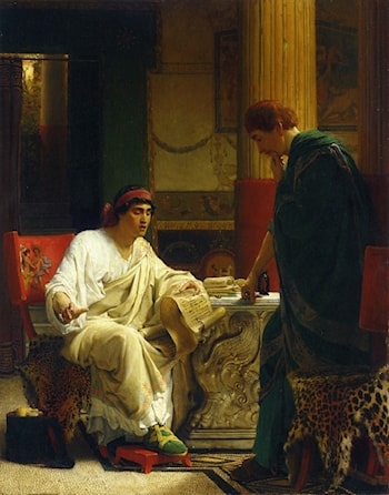 Vespasian Hearing from One of His Generals about the Capture of Jerusalem by Titus – Lawrence Alma-Tadema Lawrence Alma-Tadema