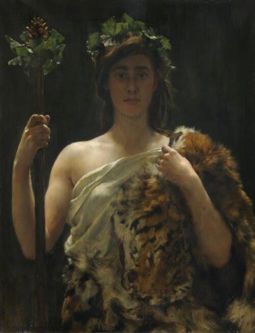 Young Girl Draped in a Tiger Skin (Once Said to Be Bacchus) – John Collier John Collier