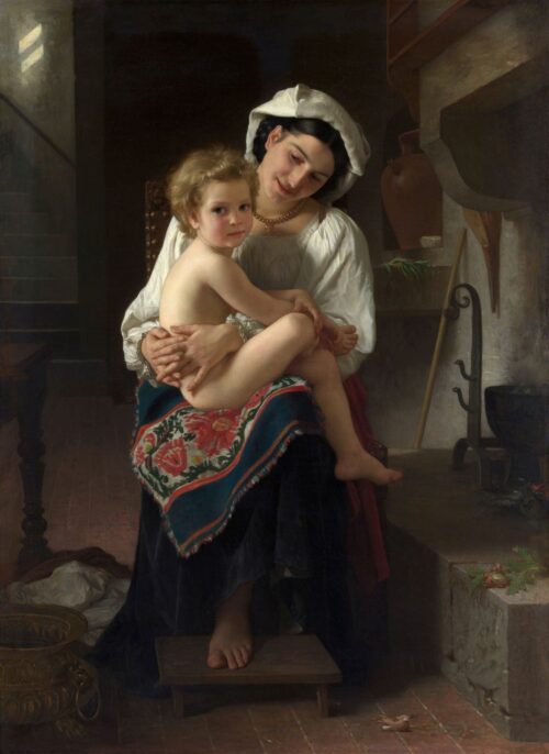 Young Mother Contemplating Her Child – William Bouguereau William Bouguereau